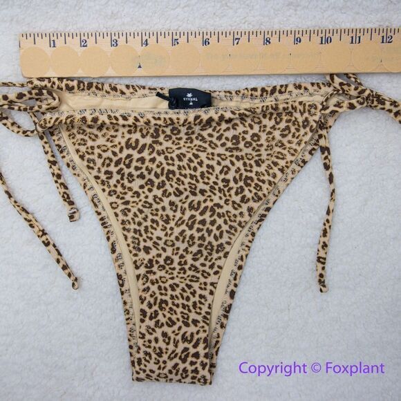 NEW Free People x Thrills mild animal print string bikini bottom, USA L - Picture 6 of 13